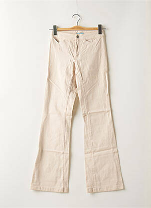 Pantalon flare fermeture zippée sous rabat boutonné beige TEDDY SMITH femme