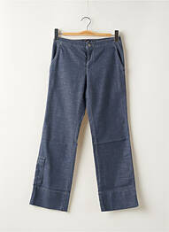 Pantalon droit fermeture zippée sous rabat boutonné taille normale bleu TEDDY SMITH femme