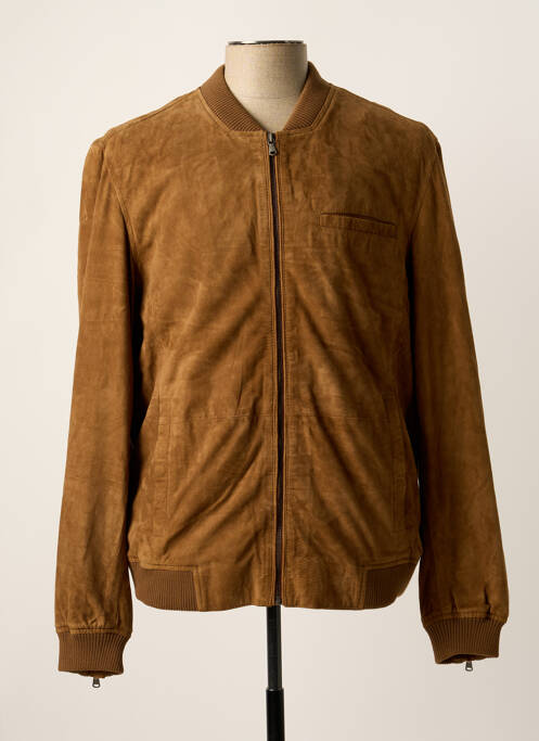 Veste en cuir marron KILIWATCH pour homme