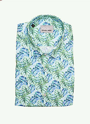 Chemise manches longues manches longues vert CHRISTIAN VALER homme