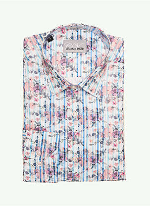 Chemise manches longues manches longues bleu CHRISTIAN VALER homme