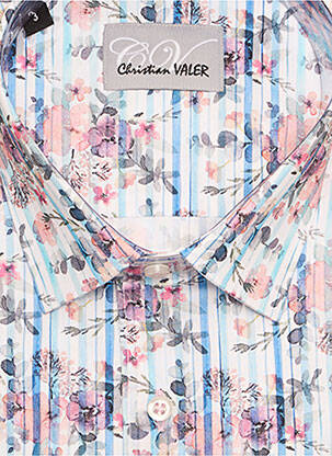 Chemise manches longues manches longues bleu CHRISTIAN VALER homme
