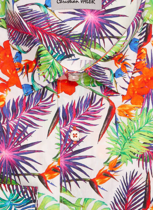 Chemise manches longues blanc CHRISTIAN VALER pour homme