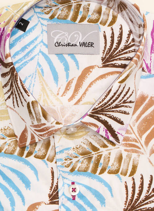 Chemise manches longues blanc CHRISTIAN VALER pour homme
