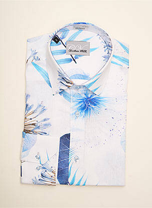 Chemise manches longues manches longues bleu CHRISTIAN VALER homme