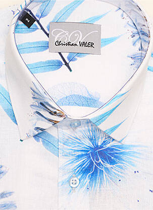 Chemise manches longues manches longues bleu CHRISTIAN VALER homme