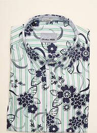 Chemise manches courtes coupe droite vert CHRISTIAN VALER homme