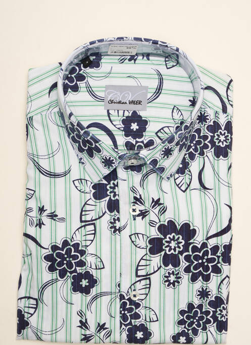Chemise manches courtes vert CHRISTIAN VALER homme