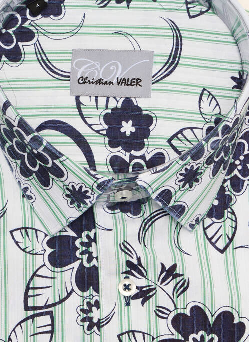 Chemise manches courtes vert CHRISTIAN VALER homme