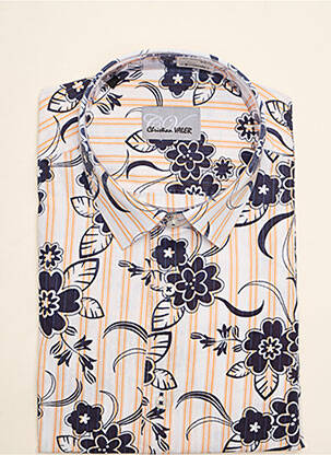 Chemise manches longues manches longues orange CHRISTIAN VALER homme