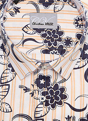 Chemise manches longues manches longues orange CHRISTIAN VALER homme