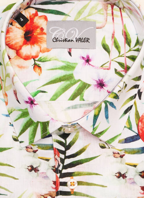 Chemise manches longues blanc CHRISTIAN VALER pour homme