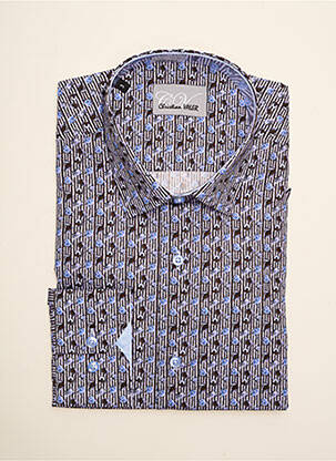 Chemise manches longues manches longues bleu CHRISTIAN VALER homme