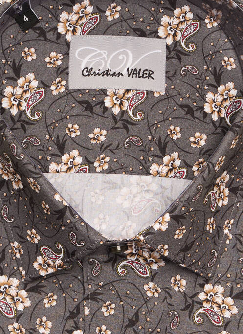 Chemise manches longues gris CHRISTIAN VALER pour homme