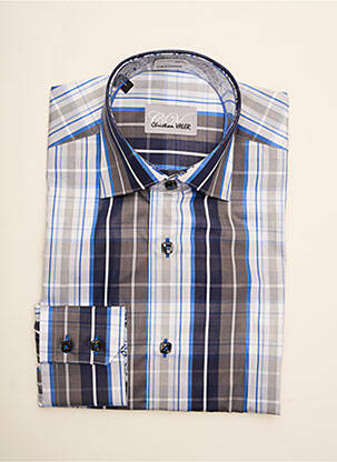 Chemise manches longues manches longues bleu CHRISTIAN VALER homme