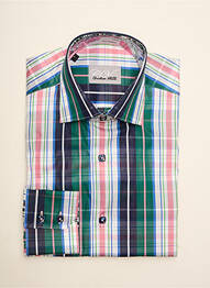 Chemise manches longues manches longues vert CHRISTIAN VALER homme
