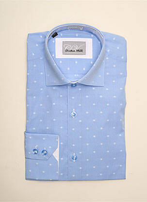 Chemise manches longues manches longues bleu CHRISTIAN VALER homme