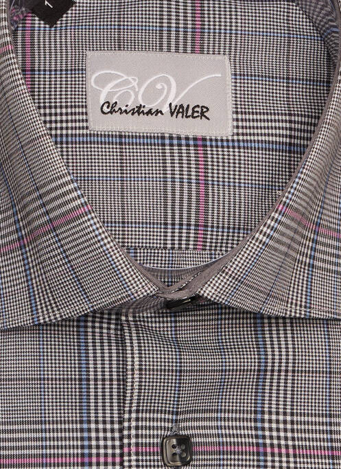 Chemise manches longues gris CHRISTIAN VALER pour homme