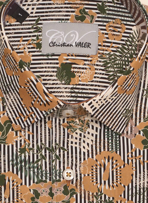 Chemise manches longues vert CHRISTIAN VALER pour homme