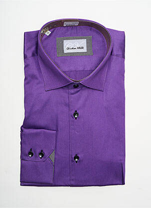 Chemise manches longues manches longues violet CHRISTIAN VALER homme