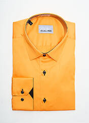 Chemise manches longues orange CHRISTIAN VALER pour homme seconde vue