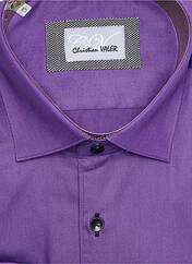 Chemise manches longues violet CHRISTIAN VALER pour homme seconde vue