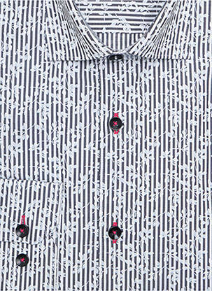 Chemise manches longues manches longues gris CHRISTIAN VALER homme