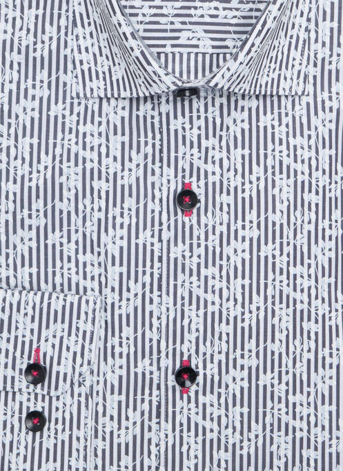 Chemise manches longues gris CHRISTIAN VALER pour homme