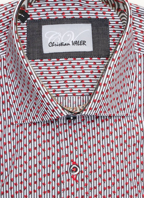 Chemise manches longues rouge CHRISTIAN VALER pour homme