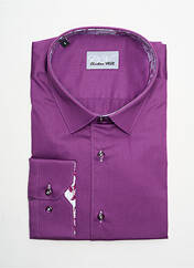 Chemise manches longues violet CHRISTIAN VALER pour homme seconde vue