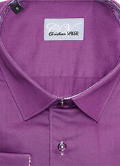 Chemise manches longues violet CHRISTIAN VALER pour homme seconde vue