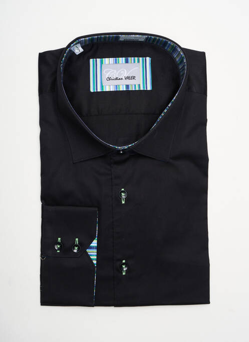 Chemise manches longues noir CHRISTIAN VALER pour homme