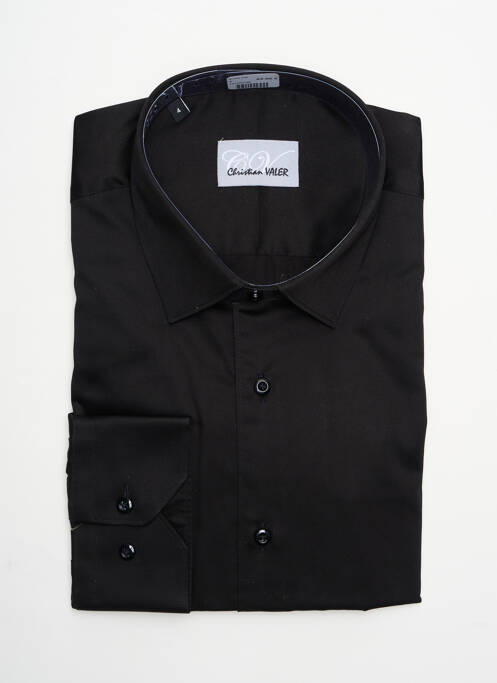 Chemise manches longues noir CHRISTIAN VALER pour homme