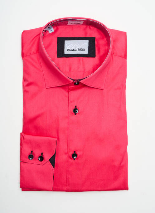 Chemise manches longues rose CHRISTIAN VALER pour homme