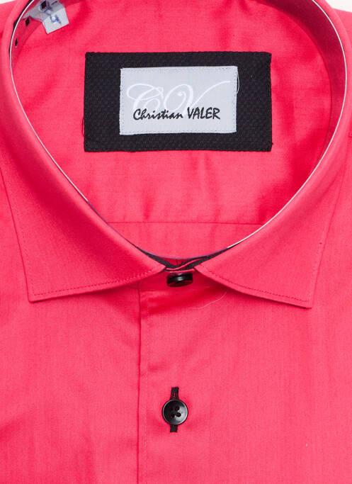 Chemise manches longues rose CHRISTIAN VALER pour homme
