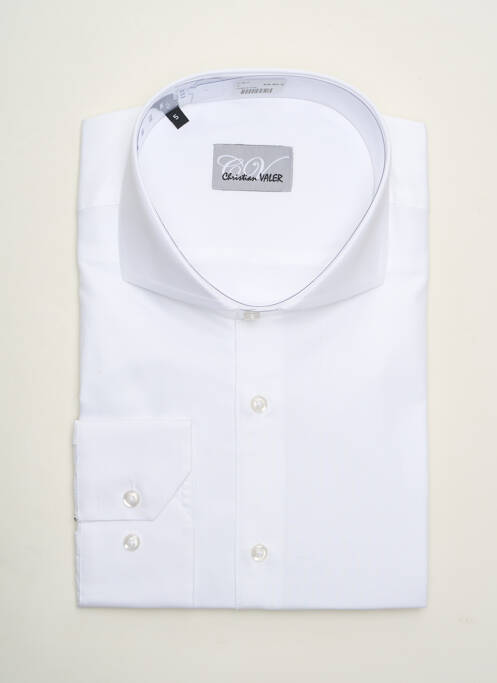 Chemise manches longues blanc CHRISTIAN VALER pour homme