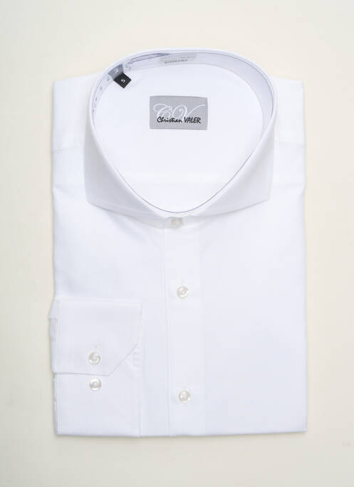 Chemise manches longues blanc CHRISTIAN VALER pour homme