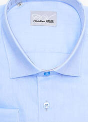 Chemise manches longues bleu CHRISTIAN VALER pour homme seconde vue