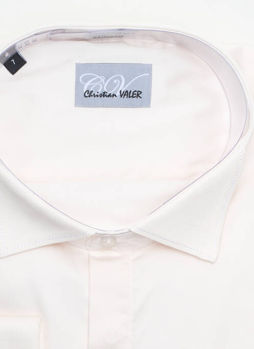 Chemise manches longues beige CHRISTIAN VALER pour homme