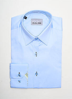 Chemise manches longues manches longues bleu CHRISTIAN VALER homme