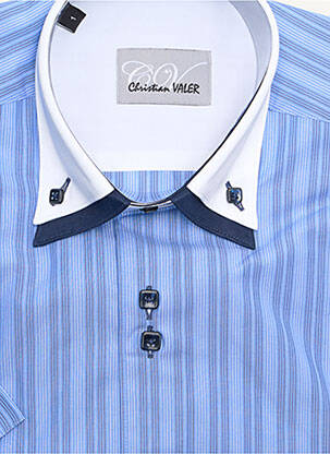 Chemise manches courtes manches courtes bleu CHRISTIAN VALER homme