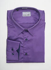 Chemise manches longues violet CHRISTIAN VALER pour homme seconde vue