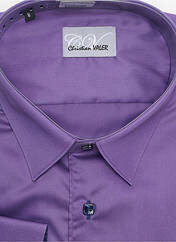 Chemise manches longues violet CHRISTIAN VALER pour homme seconde vue