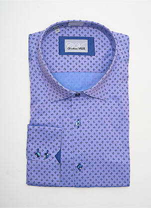 Chemise manches longues violet CHRISTIAN VALER pour homme