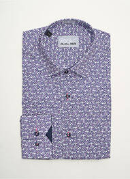 Chemise manches longues manches longues violet CHRISTIAN VALER homme