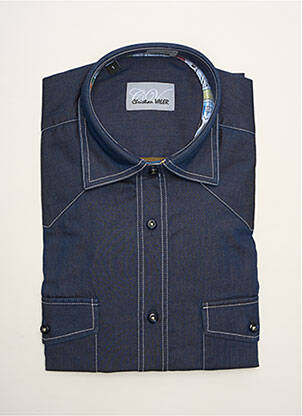Chemise manches longues manches longues bleu CHRISTIAN VALER homme