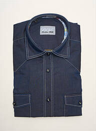 Chemise manches longues manches longues bleu CHRISTIAN VALER homme