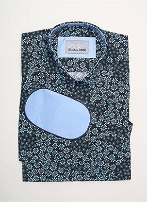 Chemise manches longues imprimé fleurs bleu CHRISTIAN VALER homme