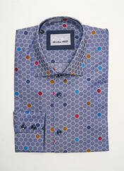 Chemise manches longues bleu CHRISTIAN VALER pour homme seconde vue