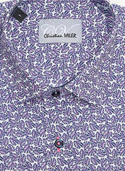 Chemise manches longues violet CHRISTIAN VALER pour homme seconde vue